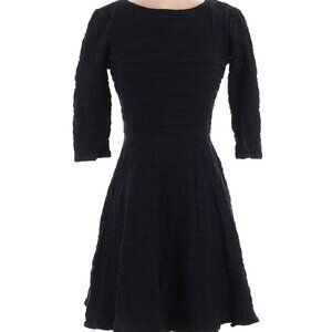 Donna Morgan, Black, Textured, Fit and Flare Dress, Size 4